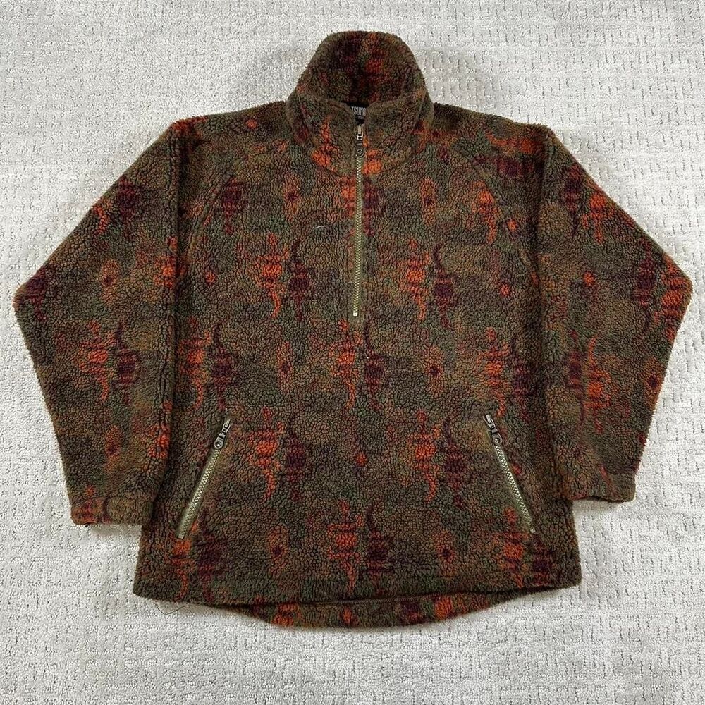 Tsunami Brown Lizards Fleece 90s fleece jacket with a unique pattern fleece
